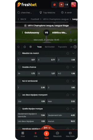 FreshBet Casino Event Betting Window