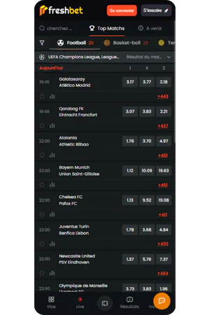 Freshbet Casino's Sports Section Home Page